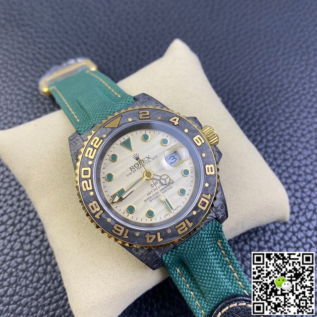 Rolex GMT-MASTER II Diw Carbon Fiber Case Green Fabric Strap