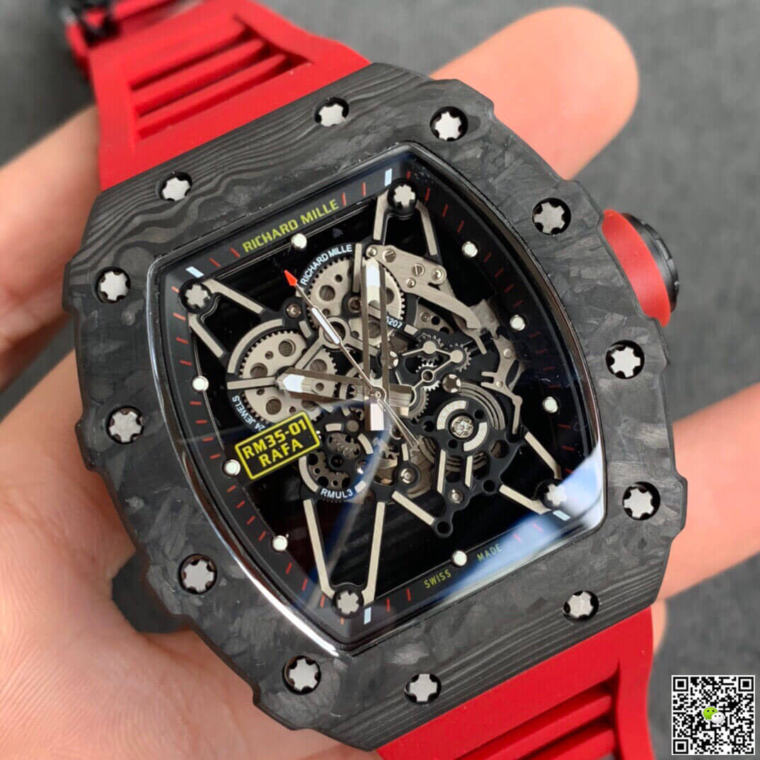Richard Mille RM35-01 KV Factory Carbon Fiber Red Strap
