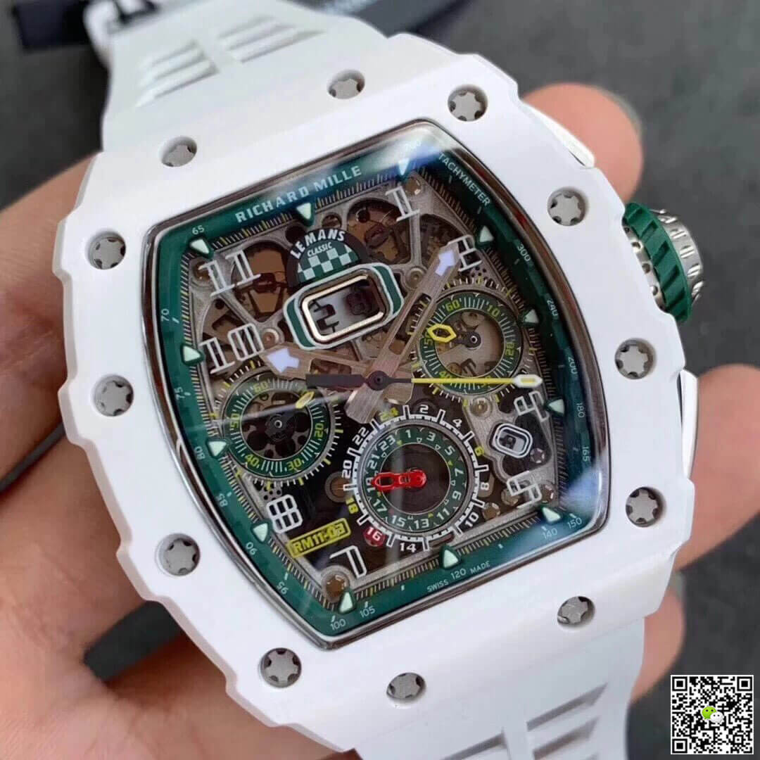 Richard Mille RM011-03 KV Factory Ceramic White Strap