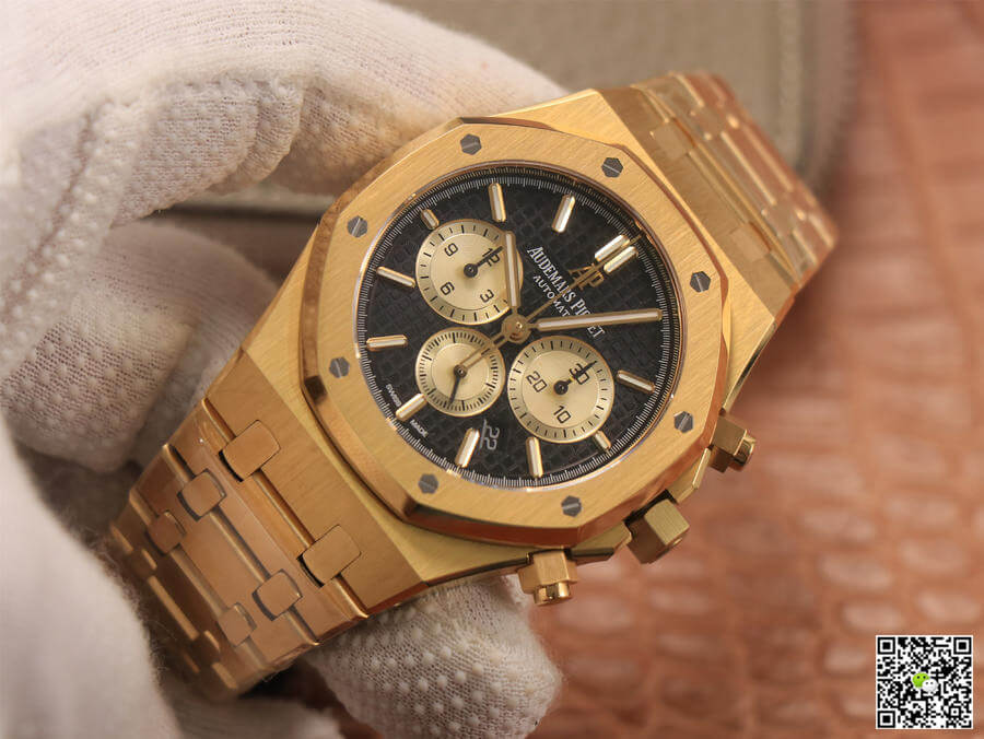 Audemars Piguet Royal Oak Chronograph 26331 OM Factory V2 Yellow Gold Black Dial