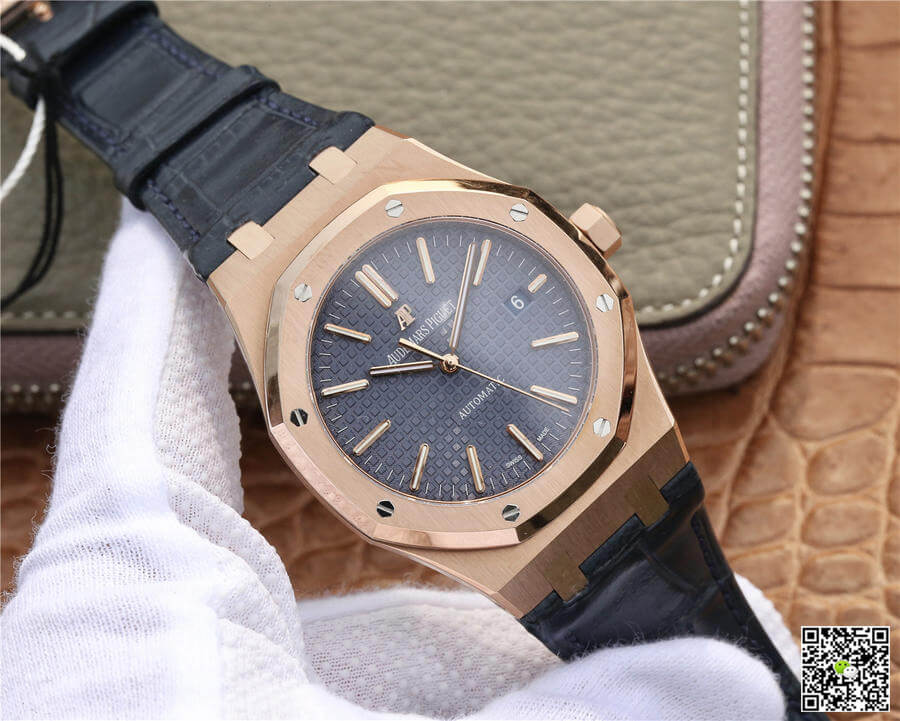 Audemars Piguet Royal Oak 15400 OM Factory Blue Dial Leather Strap