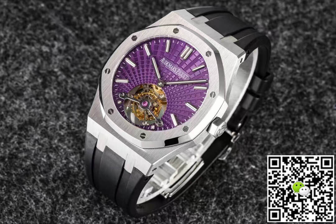 Audemars Piguet Royal Oak Tourbillon R8 Factory V3 Purple Dial Rubber Strap