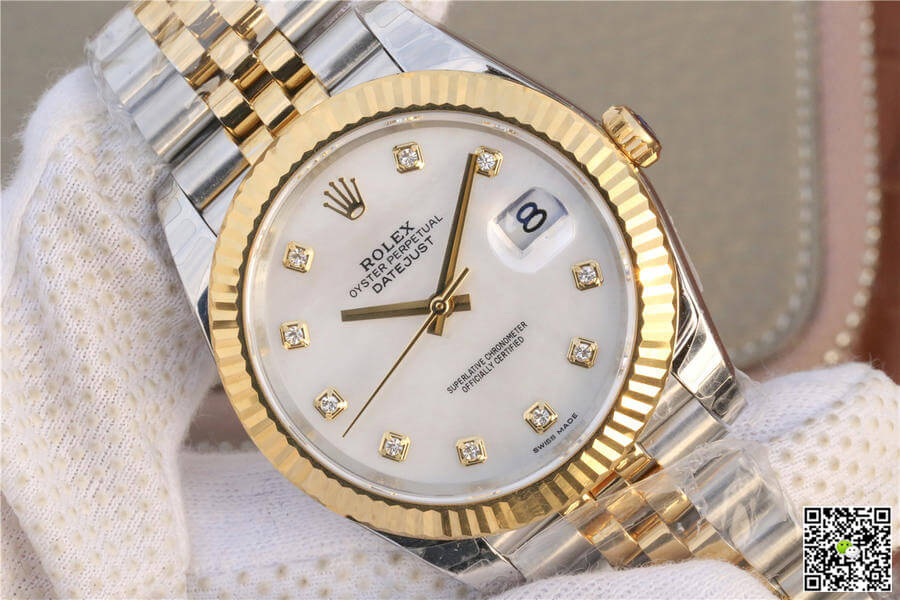 Rolex Datejust M126333-0018 EW Factory Yellow Gold White Dial