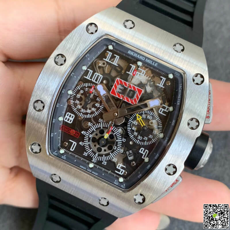 Richard Mille RM011 KV Factory Black Rubber Strap
