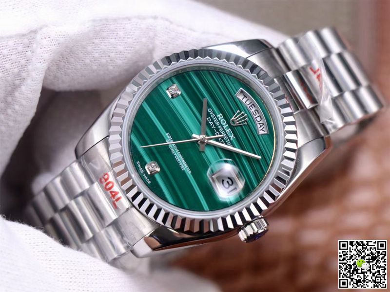 Rolex President Day Date 18038 Malachite Green Diamond Dial