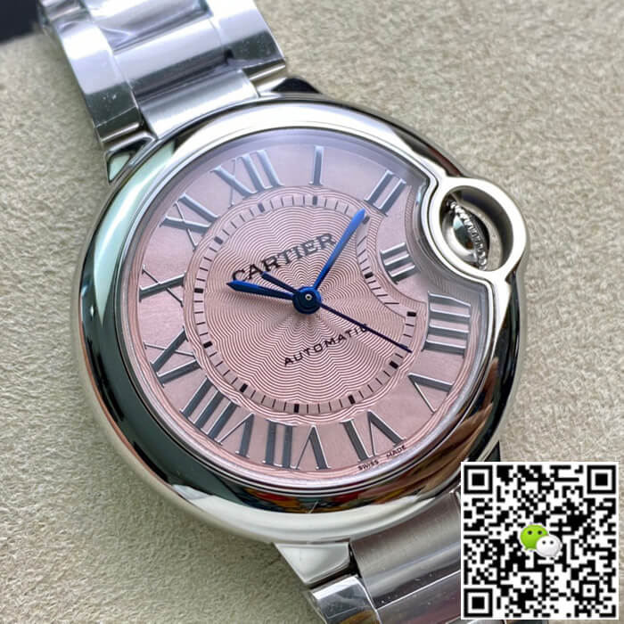Ballon Bleu De Cartier 33MM W6920100 V6 Factory Pink Dial