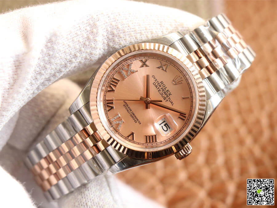 Rolex Datejust M126231-0027 EW Factory Diamonds Rose Gold Dial