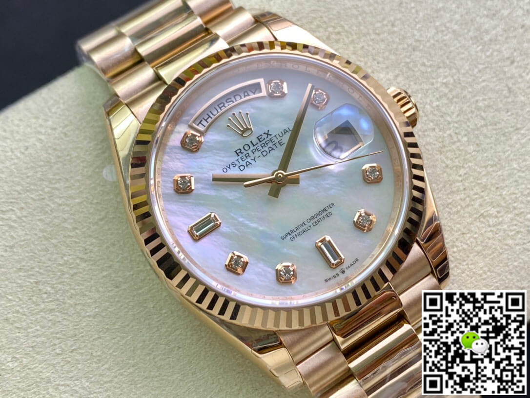Rolex Day Date M128235-0029 EW Factory White Mother-Of-Pearl Dial