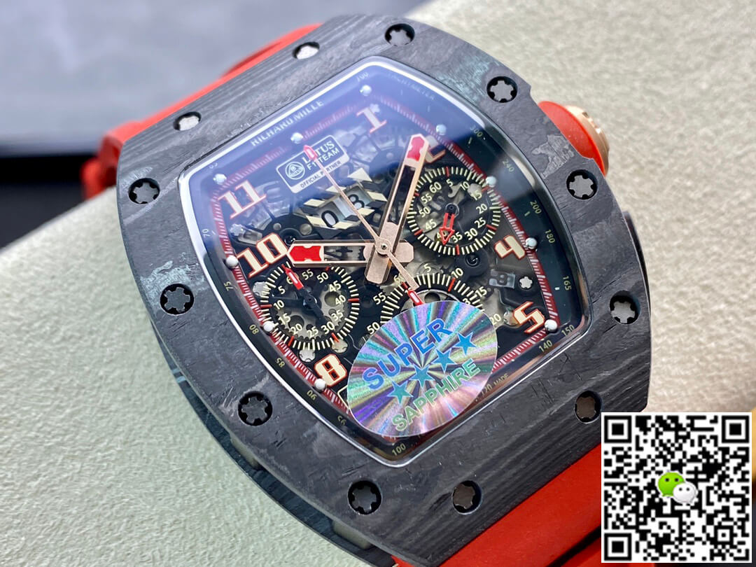 Richard Mille RM011 KV Factory V3 Red Rubber Strap