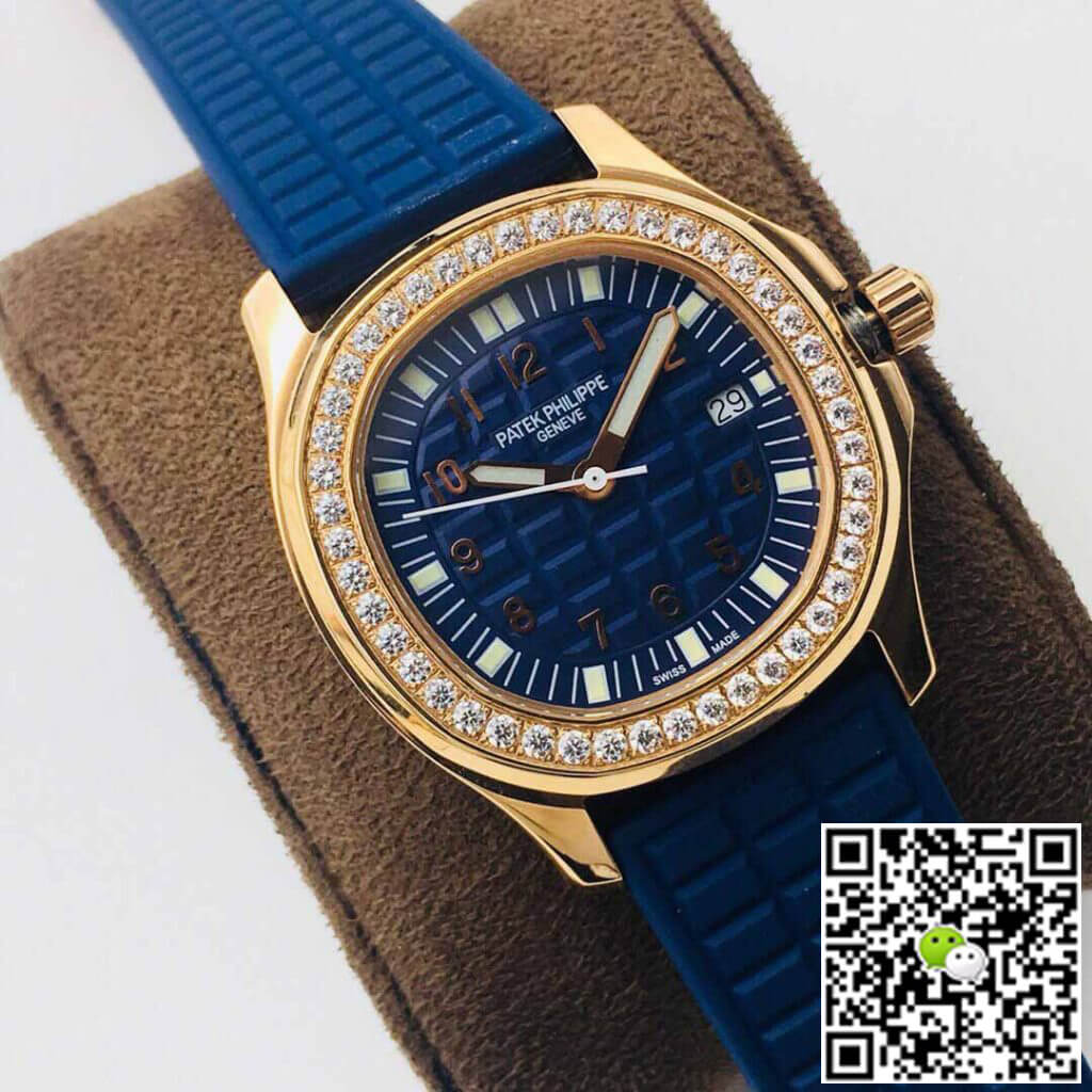 Patek Philippe Aquanaut 5067A Quartz Movement PPF Factory Rose Gold Blue Dial