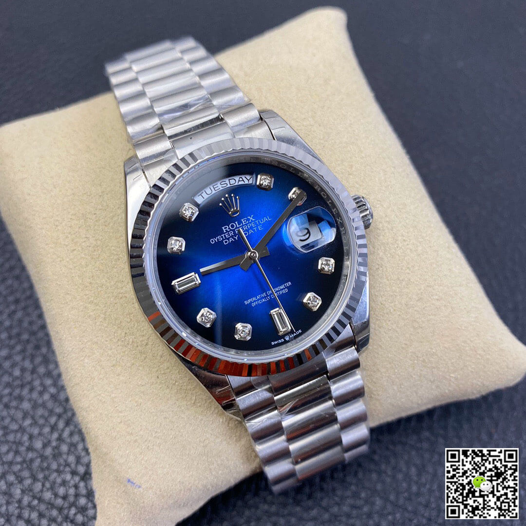 Rolex Day-Date M128239-0023 EW Factory Diamond Gradient Blue Dial