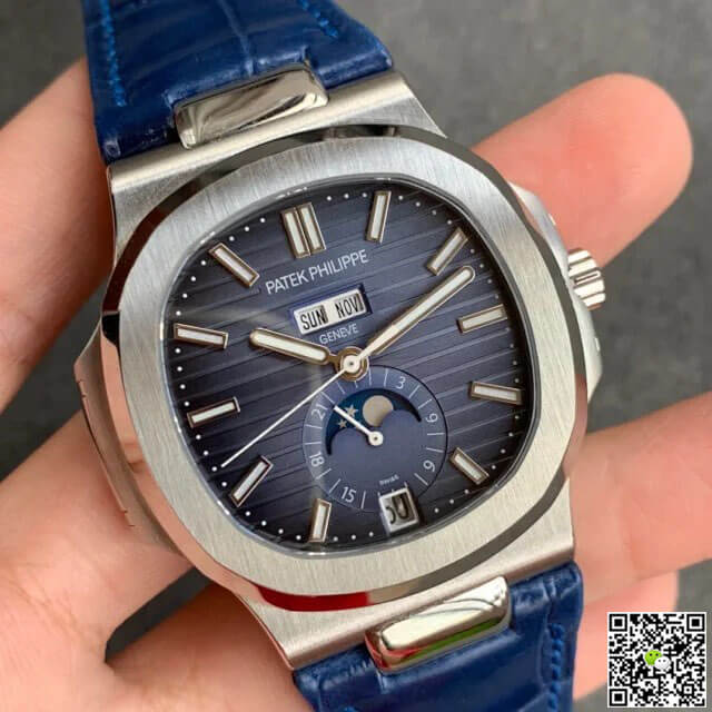 Patek Philippe Nautilus 5726/1A-014 GR Factory Blue Leather Strap