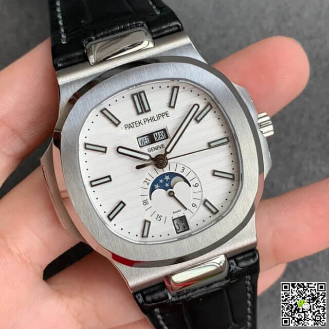 Patek Philippe Nautilus 5726/1A-010 GR Factory Black Leather Strap