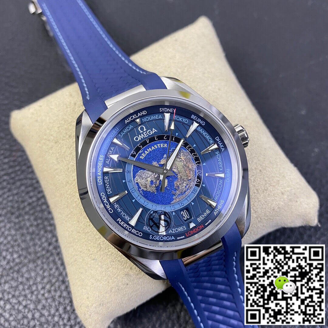 Omega Seamaster Aqua Terra GMT Worldtimer 220.12.43.22.03.001 VS Factory Blue Dial
