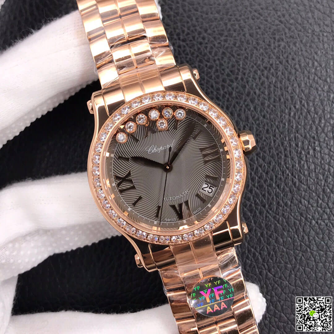 Chopard Happy Diamonds 274808-5015 YF Factory Rose Gold Dark Gray Dial