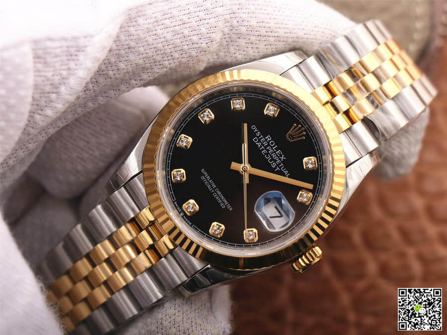 Rolex Datejust M126233-0021 EW Factory Diamond Black Dial