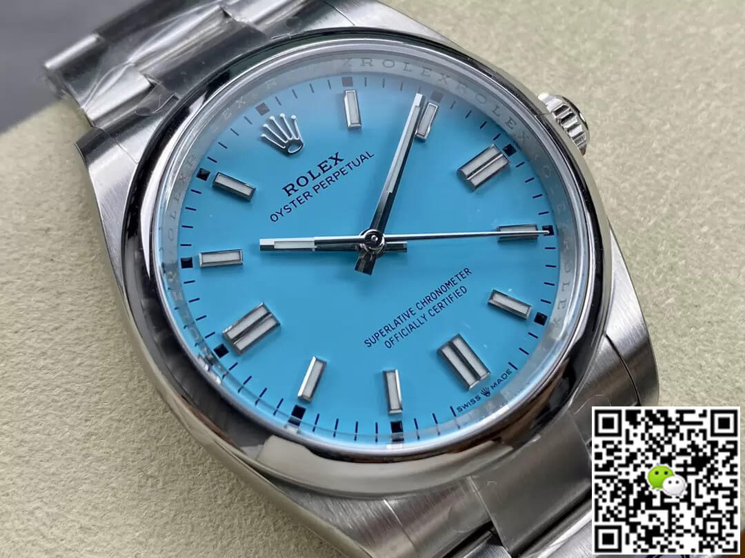 Rolex Oyster Perpetual M126000-0006 36MM Clean Factory Turquoise Blue Dial