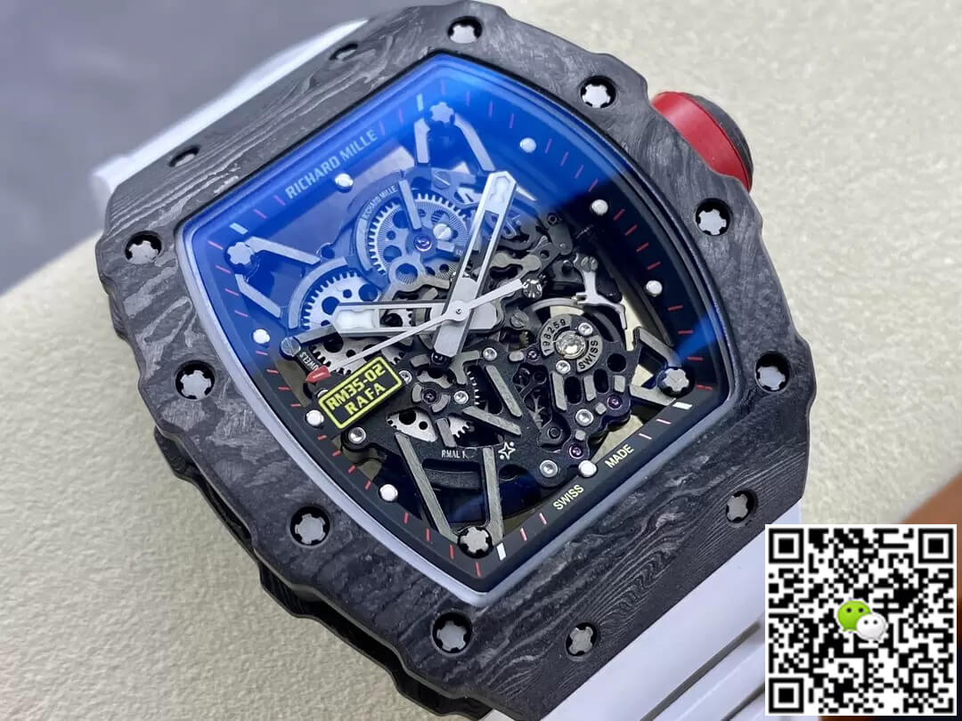 Richard Mille RM35-02 Carbon Fiber T+ Factory White Rubber Strap