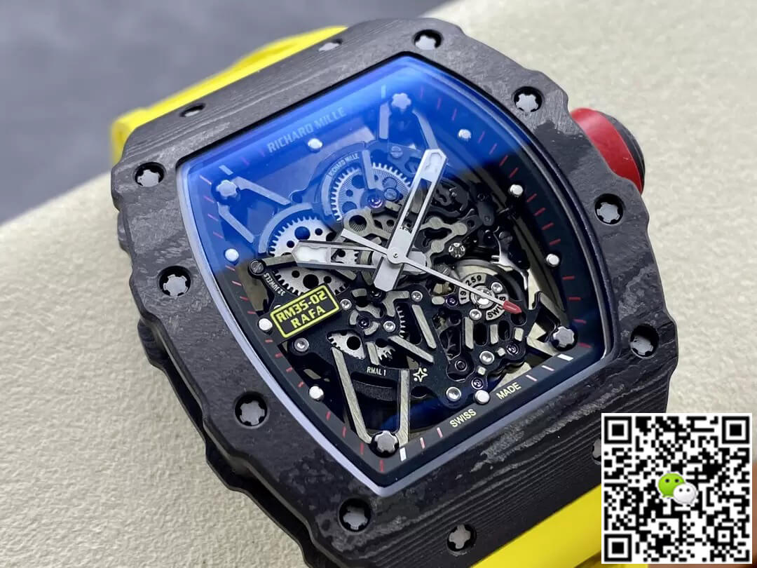 Richard Mille RM35-02 NTPT Carbon Fiber T+ Factory Yellow Rubber Strap