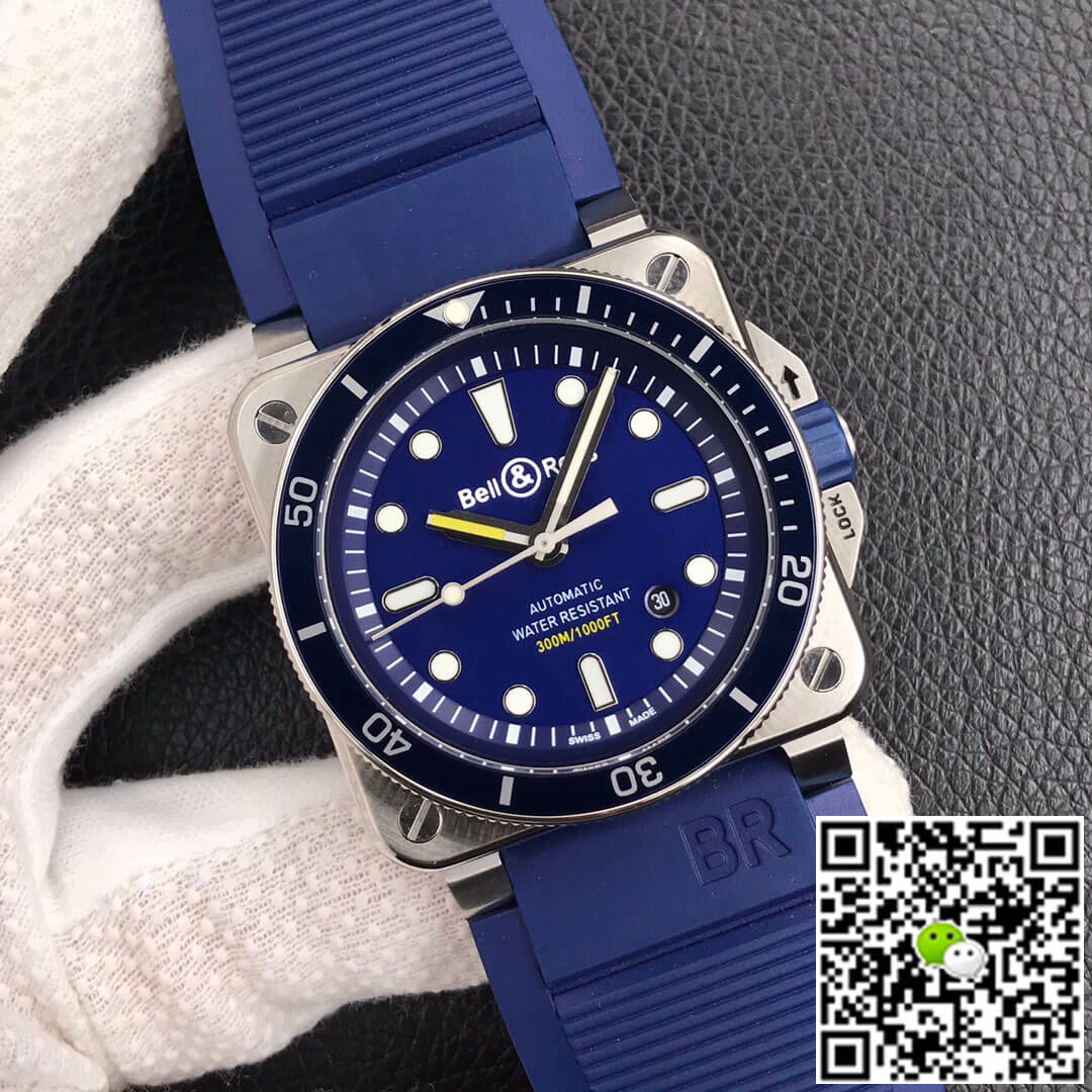 Bell & Ross BR0392-D-BU-ST/SRB Stainless Steel