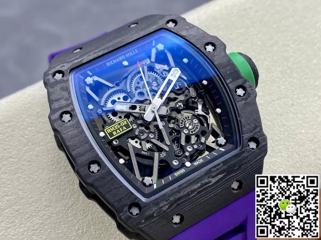 Richard Mille RM35-02 T+ Factory NTPT Carbon Fiber Purple Rubber Strap