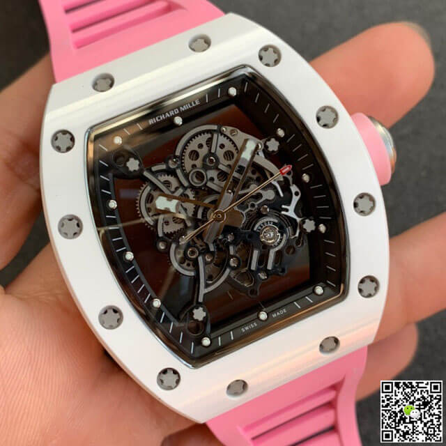 Richard Mille RM055 KV Factory V2 Pink Rubber Strap
