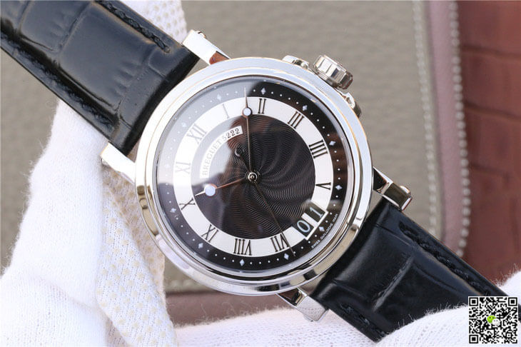 Breguet Marine 5817 Black Dial Cowhide Strap