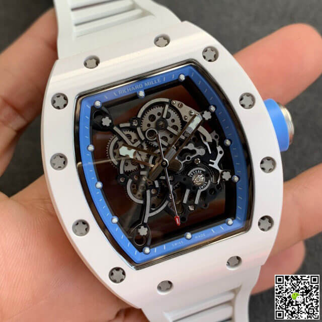 Richard Mille RM055 KV Factory V2 White Rubber Strap