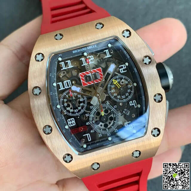 Richard Mille RM011 KV Factory Titanium Case Red Strap