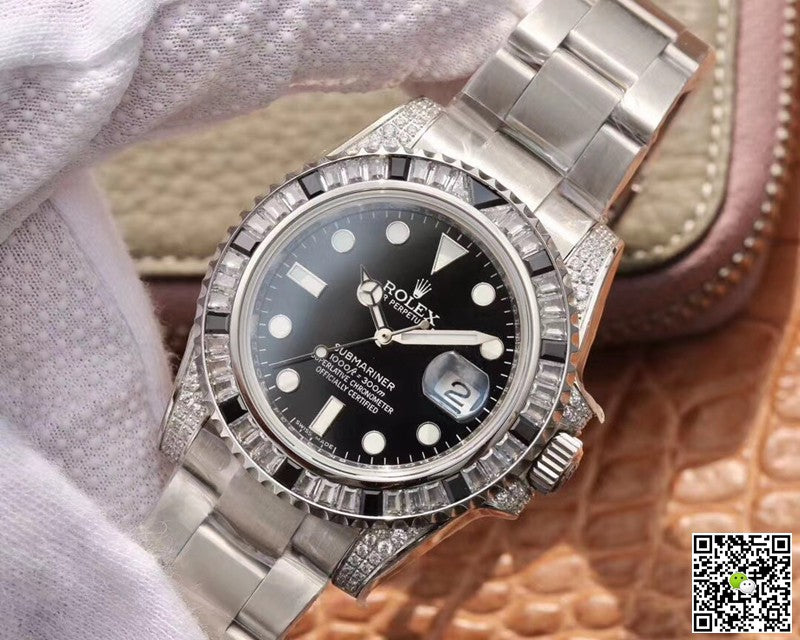 Rolex Submariner Date 116610LN Diamond Customized Edition GS Factory Black Dial