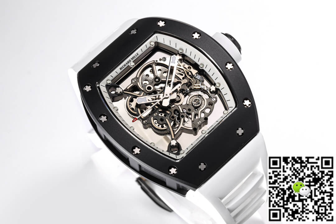 Richard Mille RM-055 BBR Factory White Rubber Strap