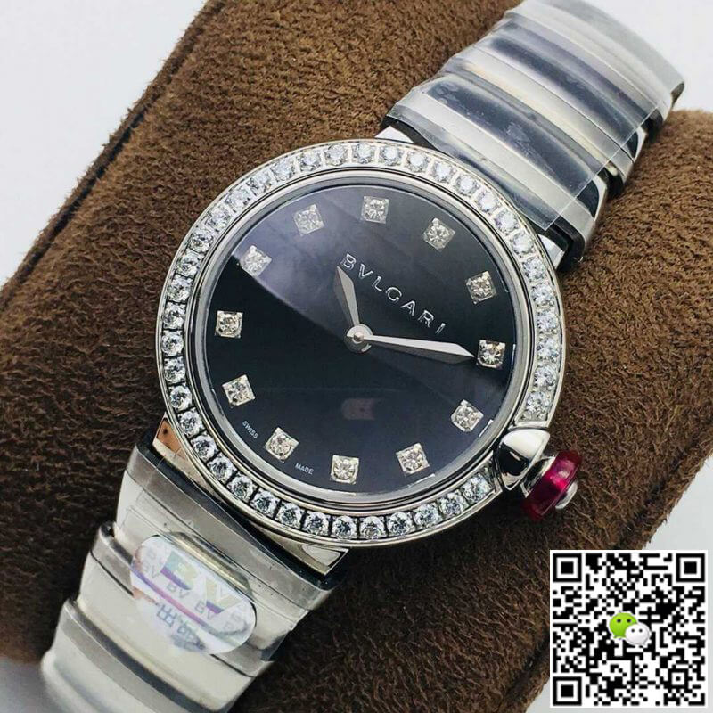 Bvlgari LVCEA BV Factory Stainless Steel Diamond Bezel