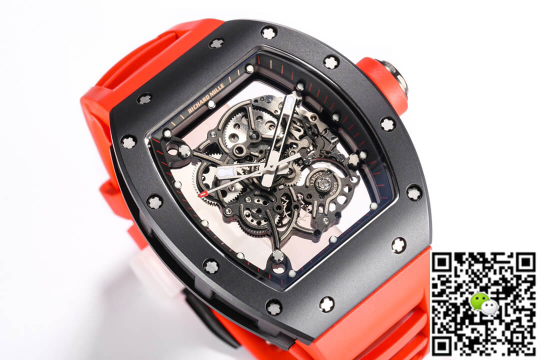 Richard Mille RM-055 BBR Factory Ceramic Case Red Strap