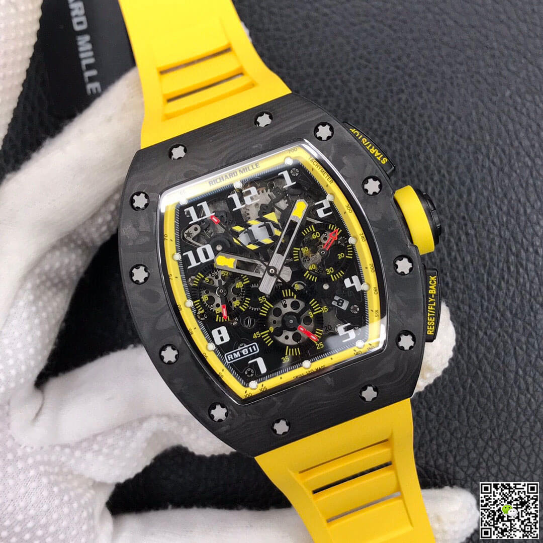 Richard Mille RM-011 KV Factory Forged Carbon Yellow Strap