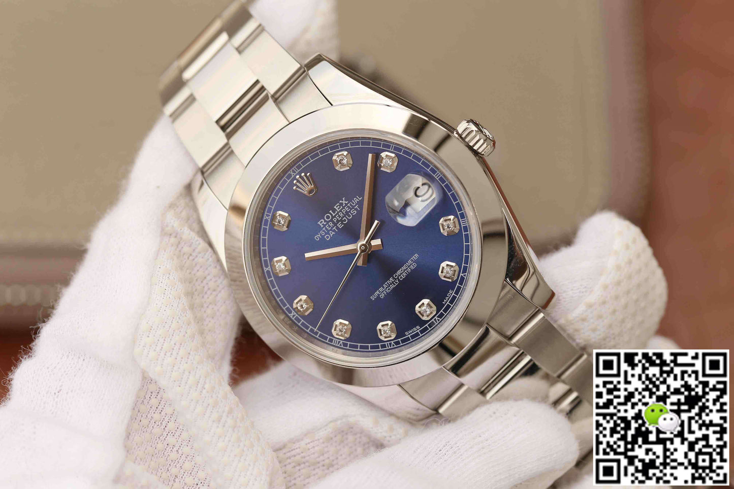 Rolex Datejust M126300 EW Factory Stainless Steel Blue Dial