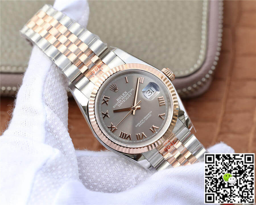 Rolex Datejust 116231-0087 36MM GM Factory Rose Gold Silver Dial