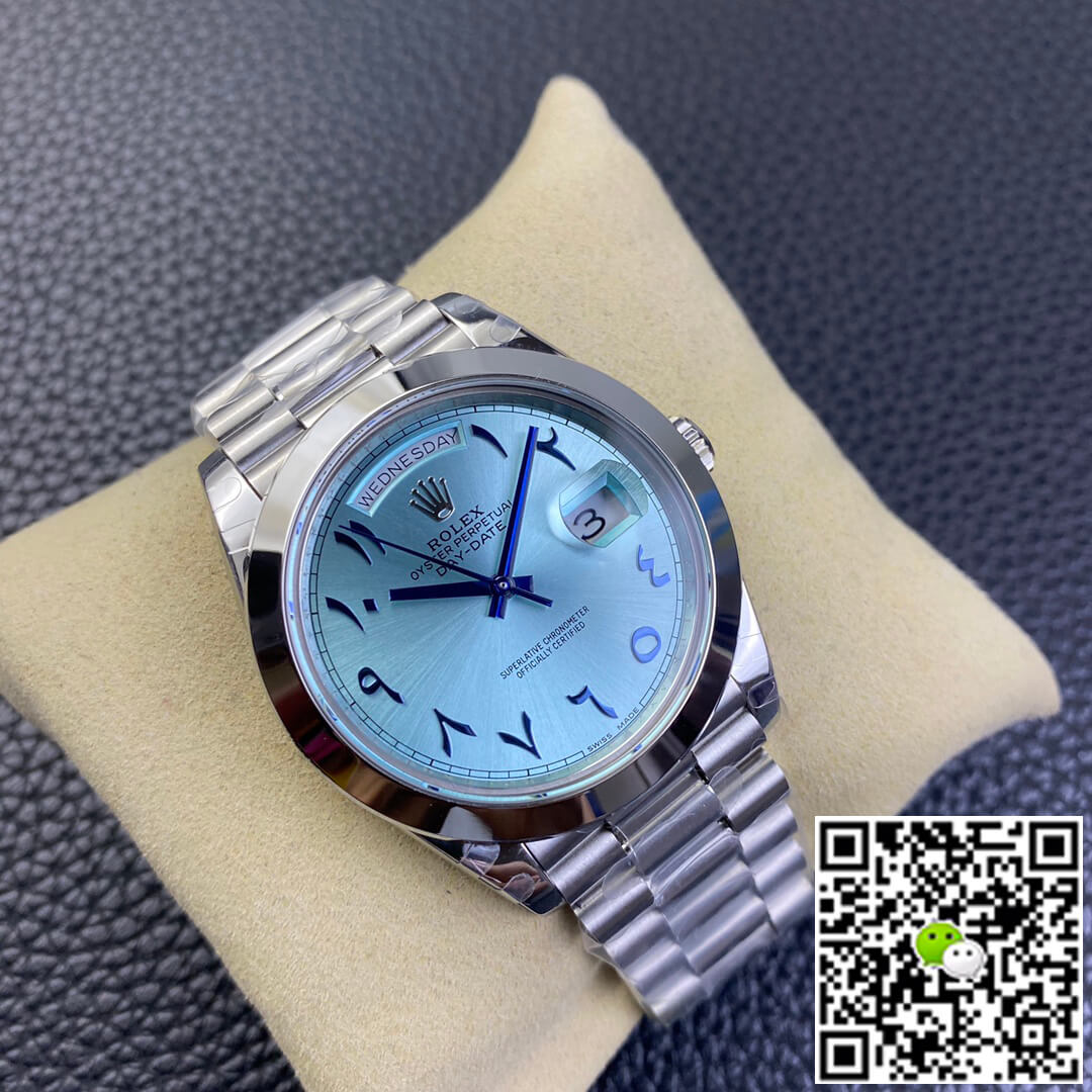 Rolex Day Date BP Factory Middle East Customization Stainless Steel Ice Blue Dial