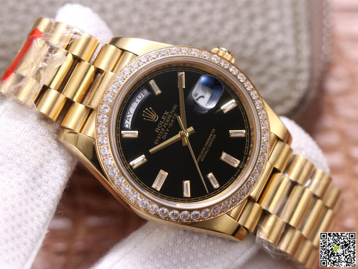Rolex Day-Date M228348RBR-0001 EW Factory Yellow Gold Black Dial