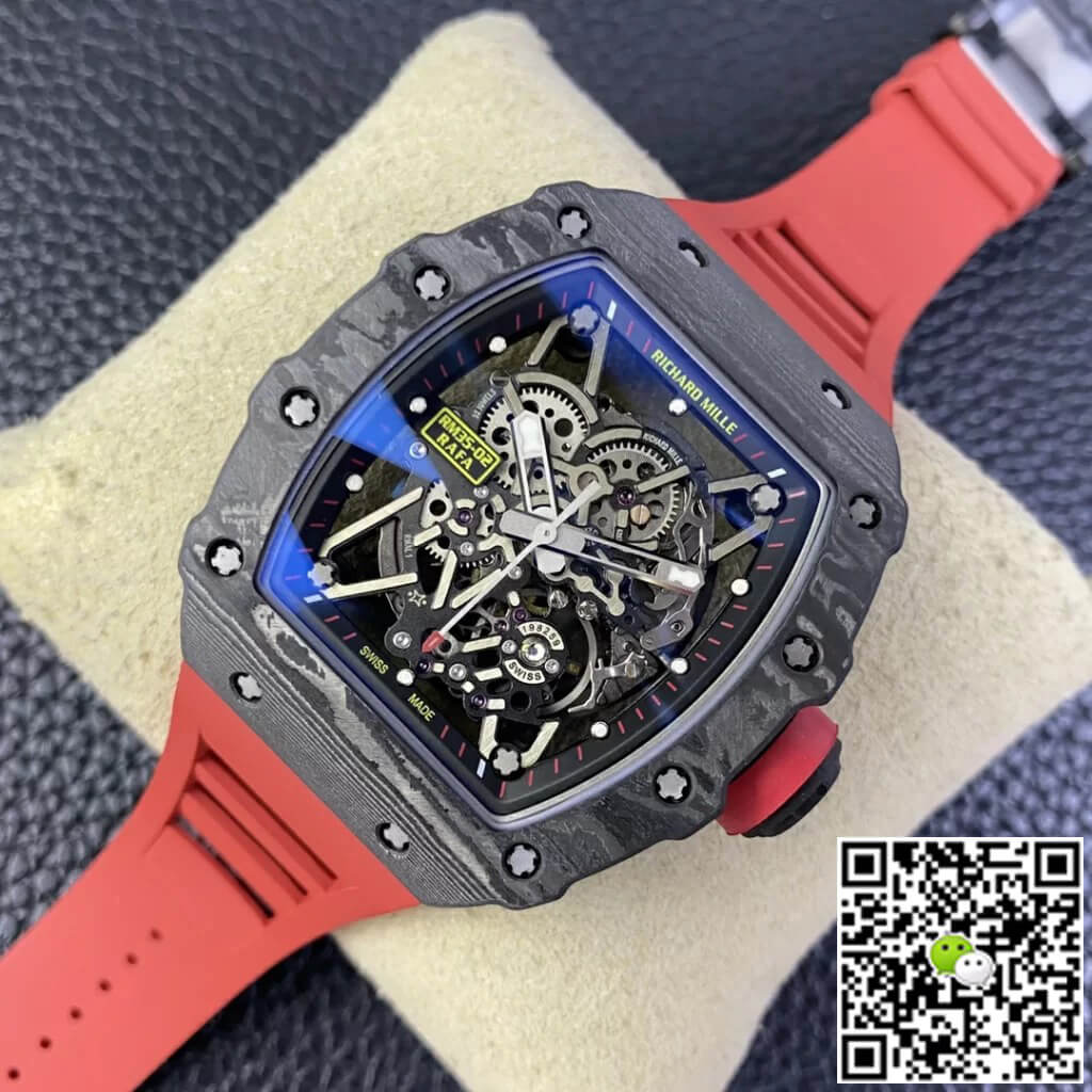 Richard Mille RM35-02 T+ Factory Carbon Fiber Red Rubber Strap