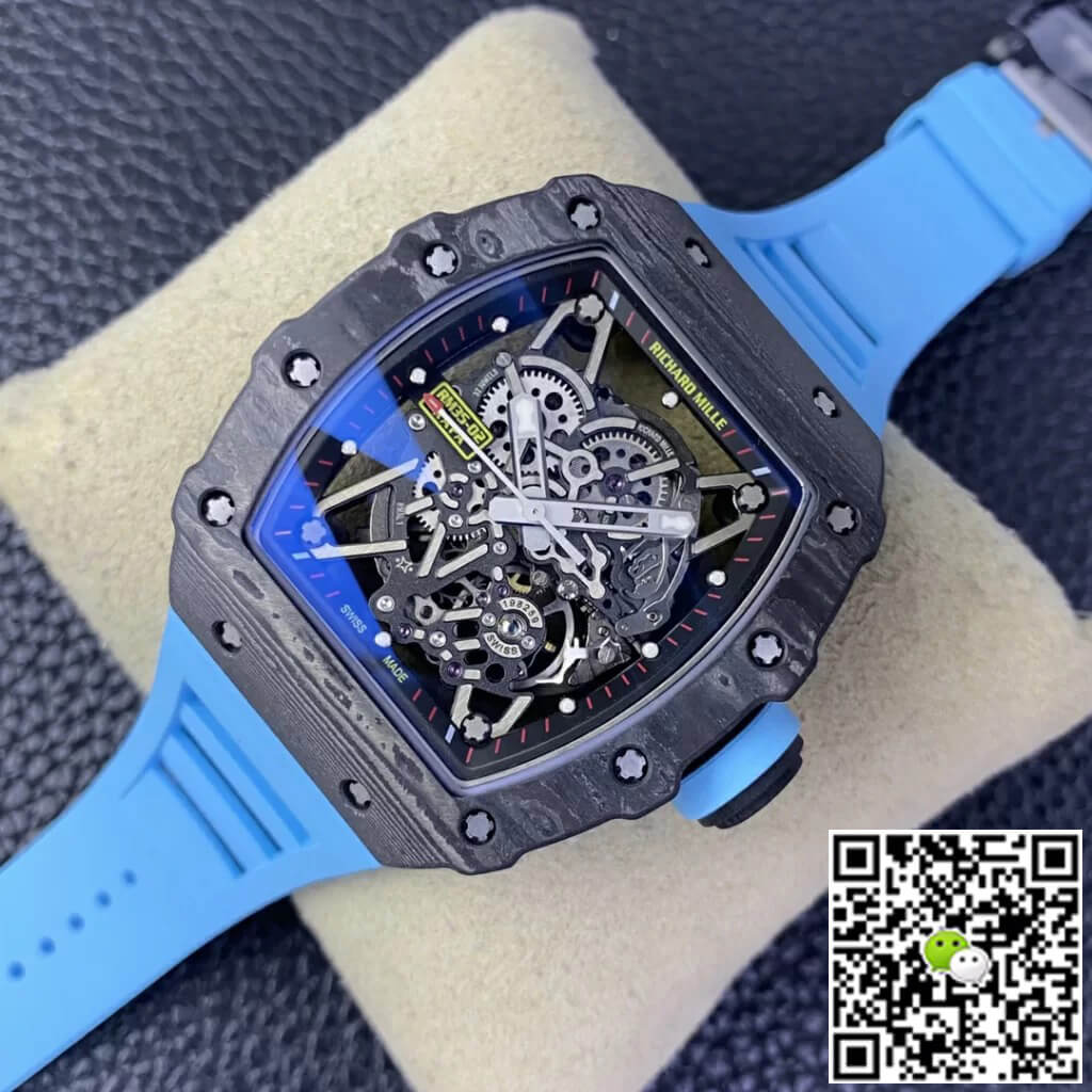 Richard Mille RM35-02 T+ Factory Carbon Fiber Case Blue Strap