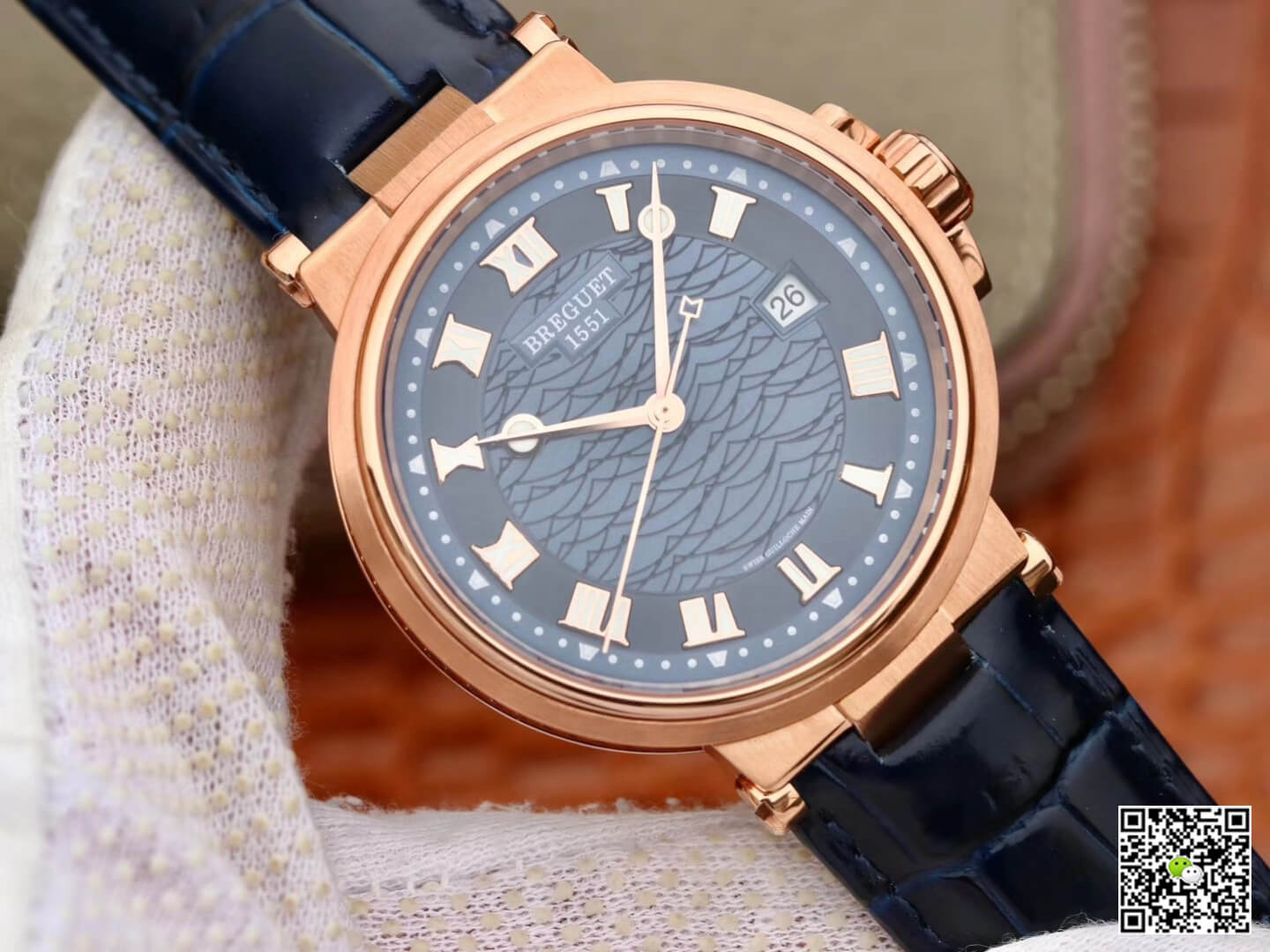 Breguet Marine 5517 V9 Factory Rose Gold Blue Dial
