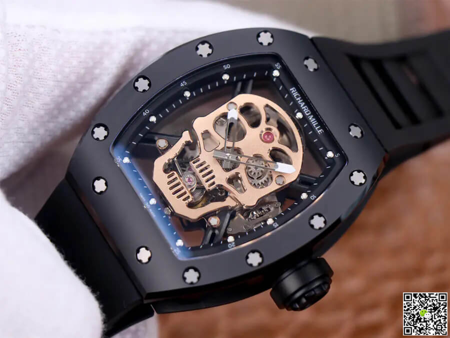 Richard Mille RM52-01 Tourbillon JB Factory Rose Gold Skull Dial