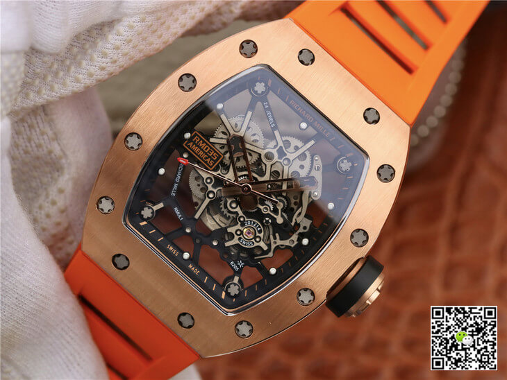 Richard Mille RM035 Americas KV Factory Rose Gold Orange Strap