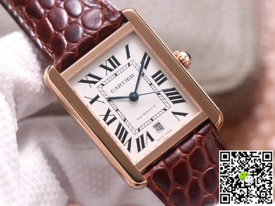 Cartier Tank W5200026 V9 Factory Rose Gold White Dial