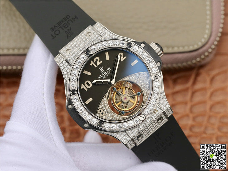 Hublot Big Bang Tourbillon Stainless Steel Diamond Black Dial