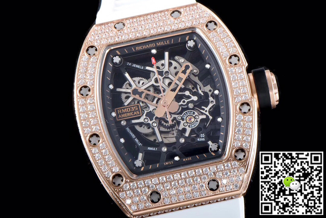 Richard Mille RM035 Americas KV Factory Rose Gold Diamond Case