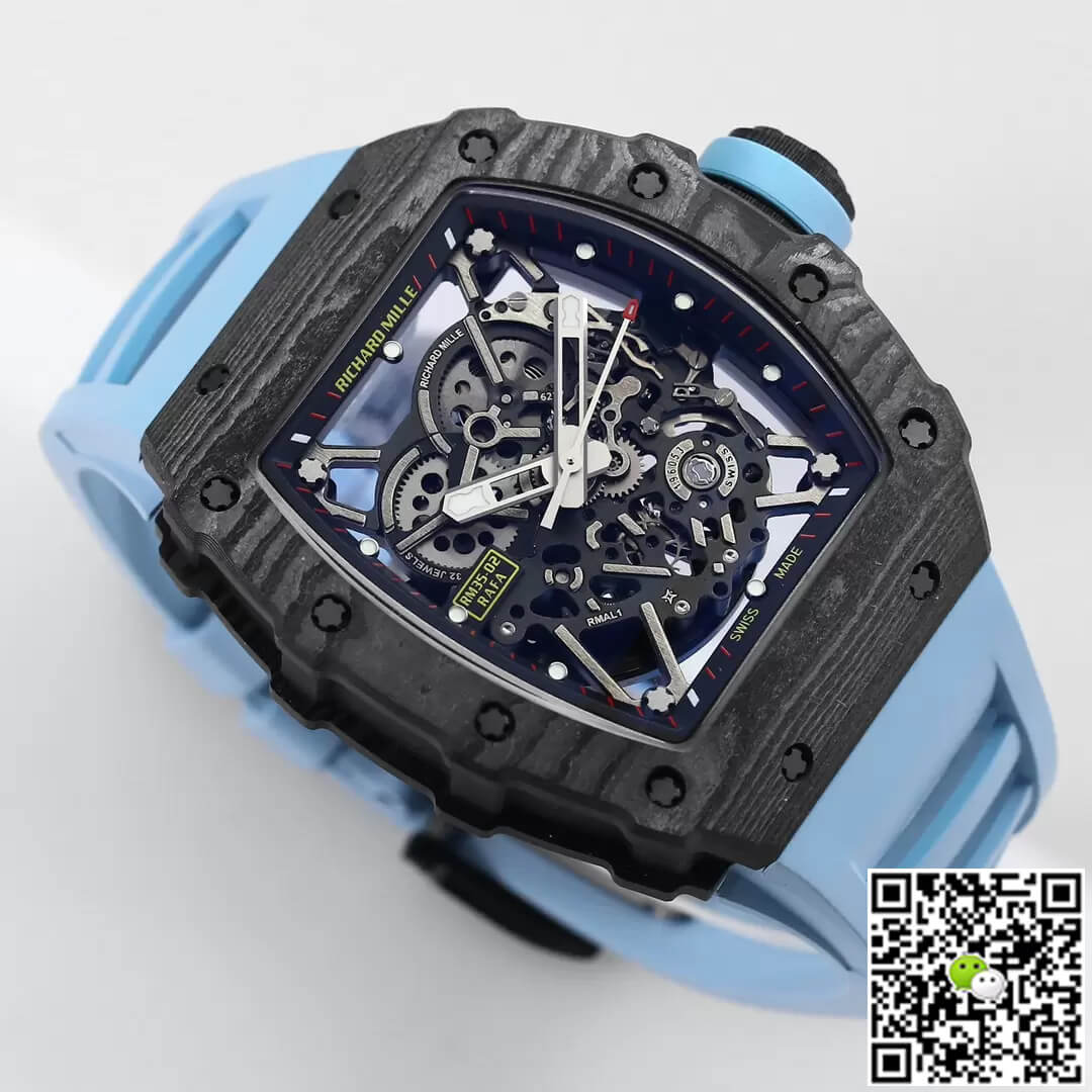 Richard Mille RM35-02 BBR Factory Blue Rubber Strap