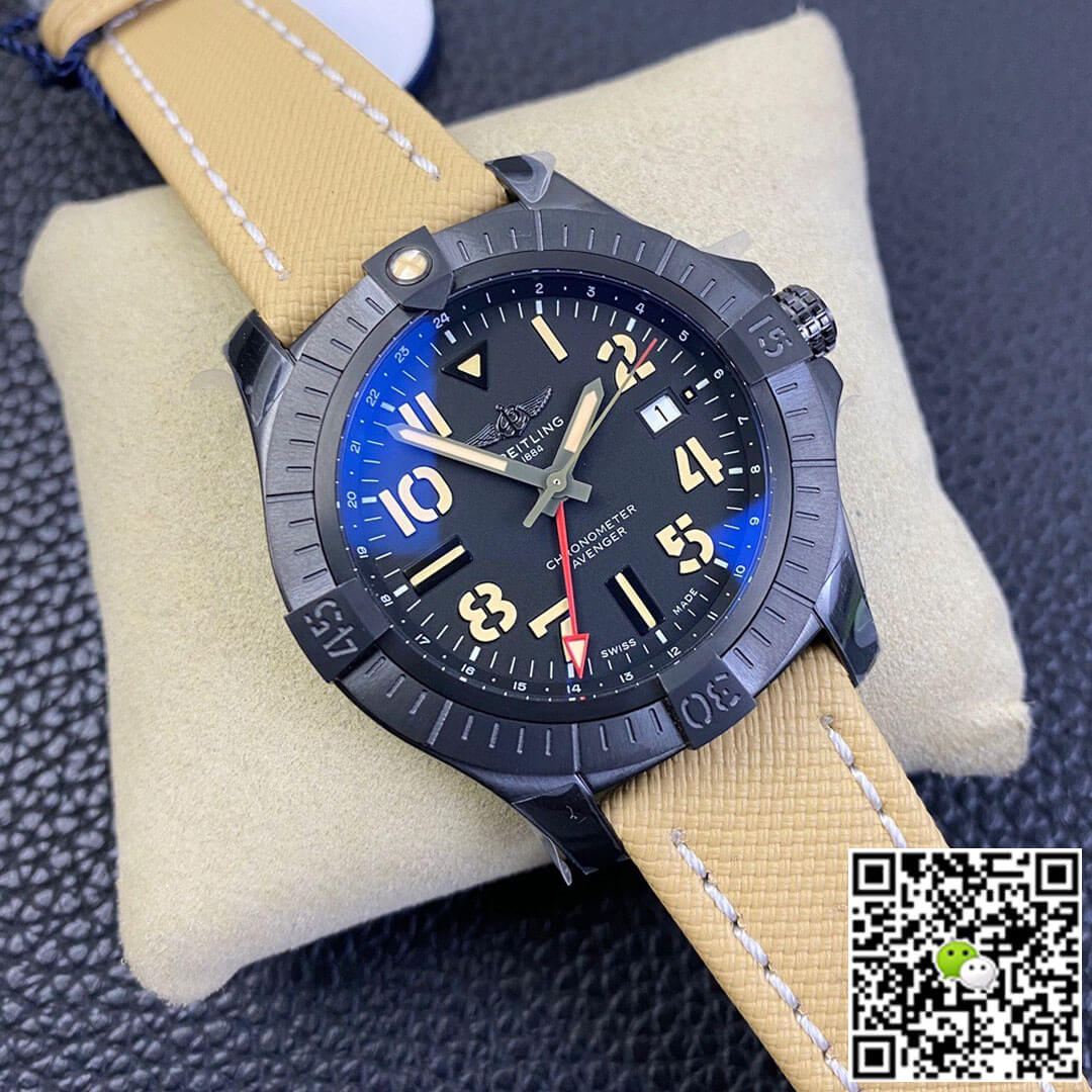Breitling Avenger GMT 45 V32395101B1X1 GF Factory Black Dial