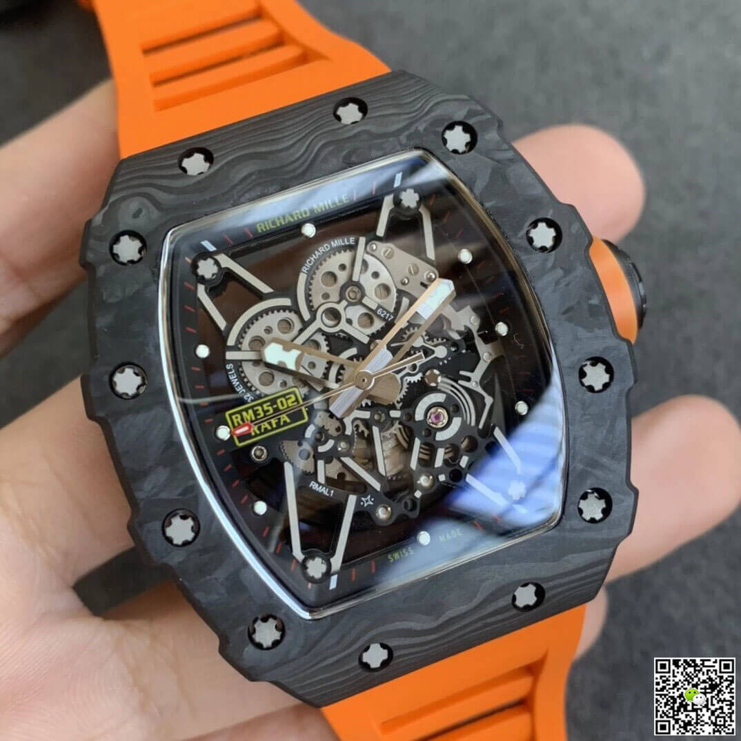 Richard Mille RM35-02 KV Factory V3 Carbon Fiber Orange Strap