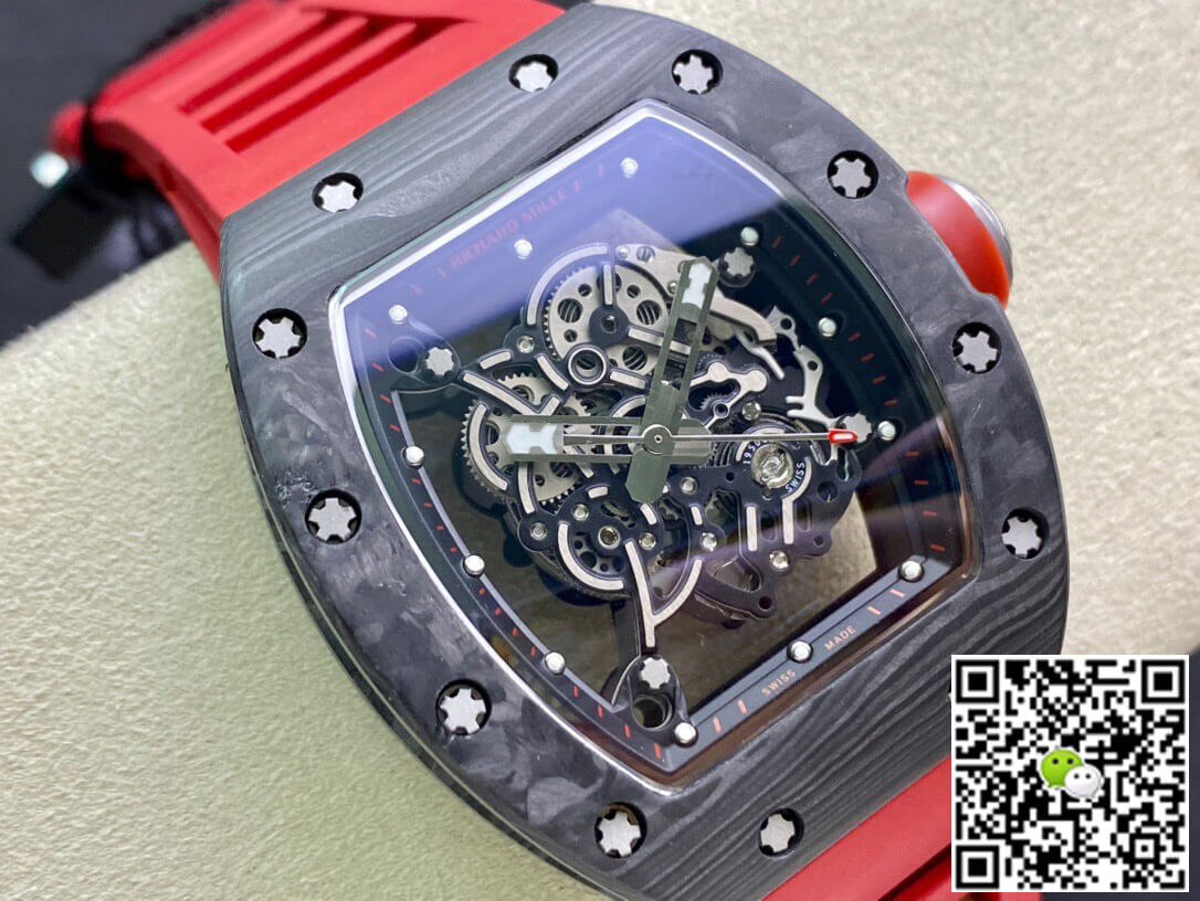 Richard Mille RM055 KV Factory V2 Carbon Fiber Red Strap